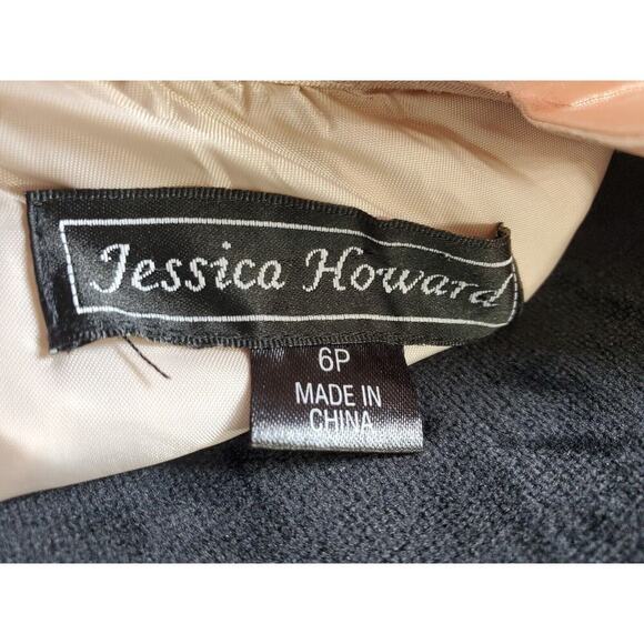 Jessica Howard Women's Black & Beige Round Neck Sleeveless Knee Length Dress 6P - Picture 9 of 13